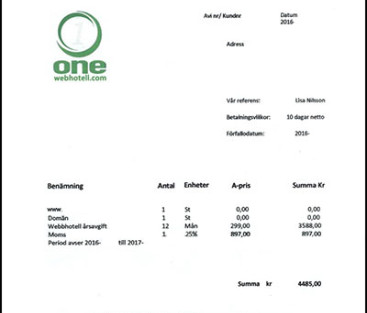 Se upp för bluffaktura från OneWebhotell